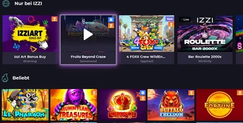 Spiele bei - Izzi casino